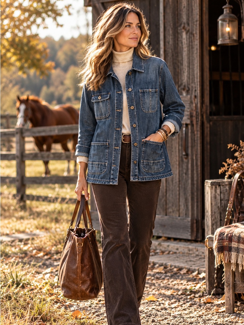 ORVIS Blue Size M Denim Chore Jacket Utility Barn Coat Heritage Equestrian